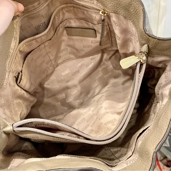 MICHAEL KORS Tan Leather Raven Hamilton Jet Set Flap Tote Shoulder Bag - Picture 11 of 11